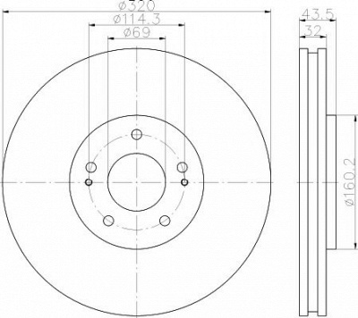 HELLA PAGID 8dd355114841 -  Тормозной диск